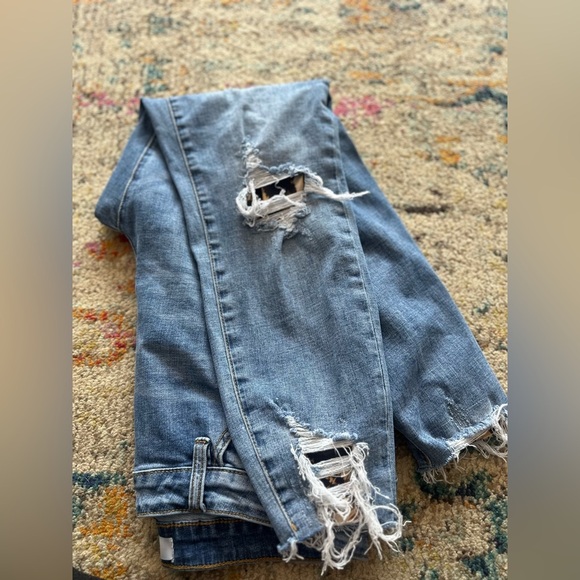 Women’s KanCan Ripped Edgy Jeans Cheetah Print Sections Size XL - Picture 13 of 13